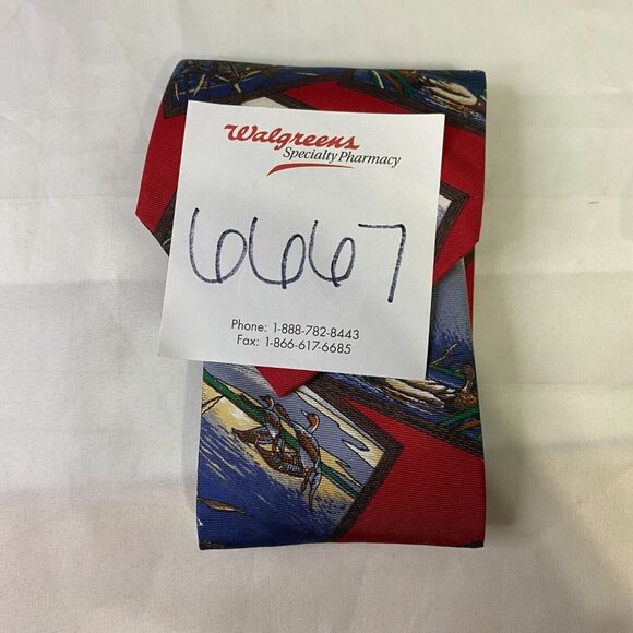 #6667 Ducks Unlimited Red with Ducks Mens Necktie, Tie - Picture 6 of 6